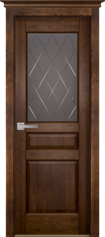 Межкомнатная дверь массив ольхи Валенсия ПВДО Античный орех (ОКА)